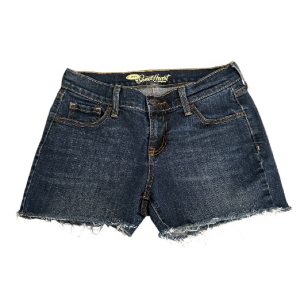 Old Navy Sweetheart Denim Shorts Size 2 Raw Hem Stretch Blue Jean Shorts